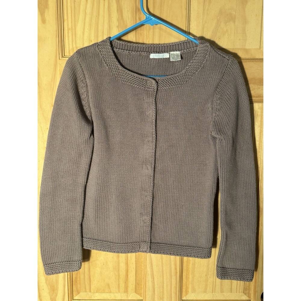 Vintage La Redoute Mauve Brown Sweater US Size 6/8 Knit 100% Cotton Long Sleeve